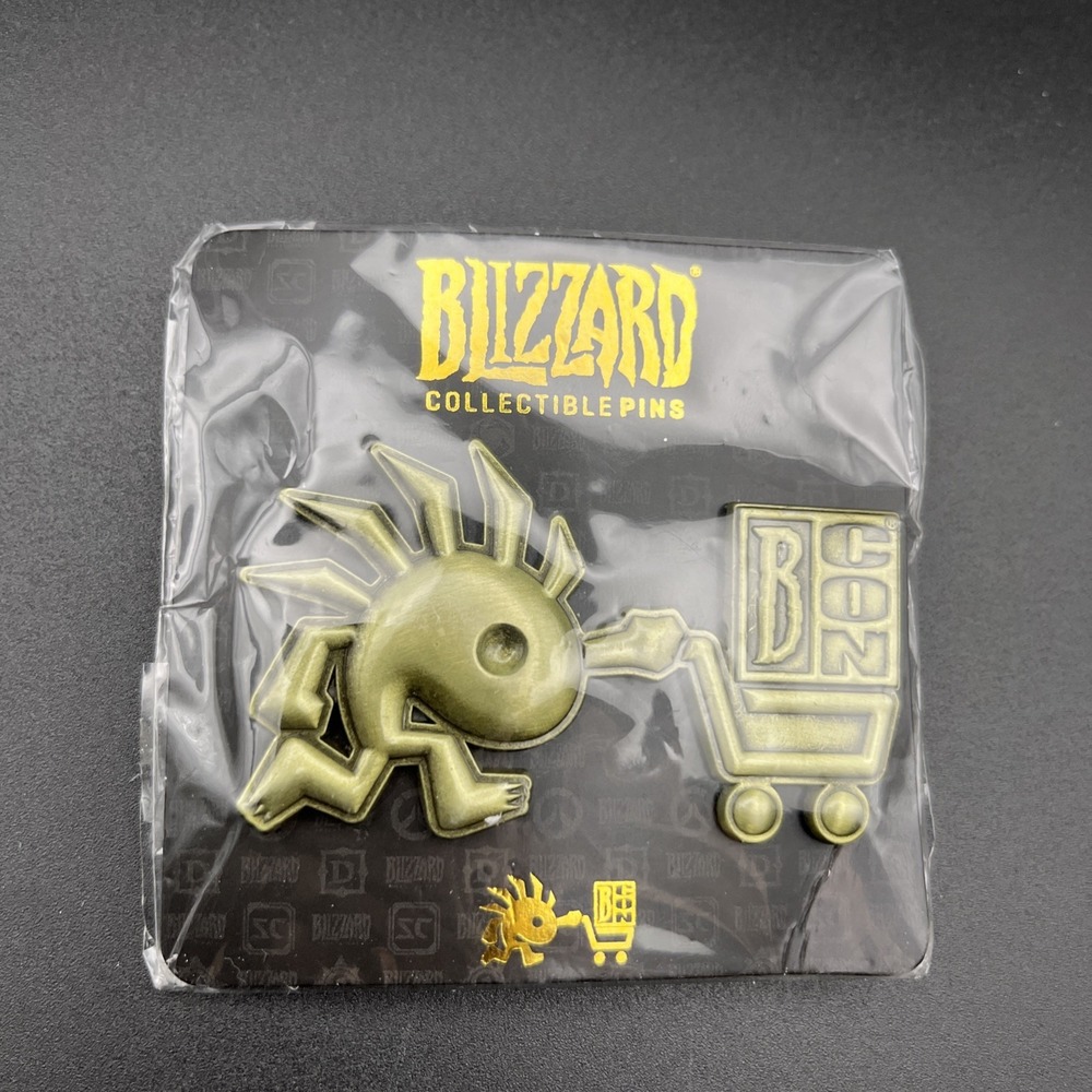 2017 Series 4 Blizzcon Merchy Shopping Cart Gold Tone Lapel Hat Pin